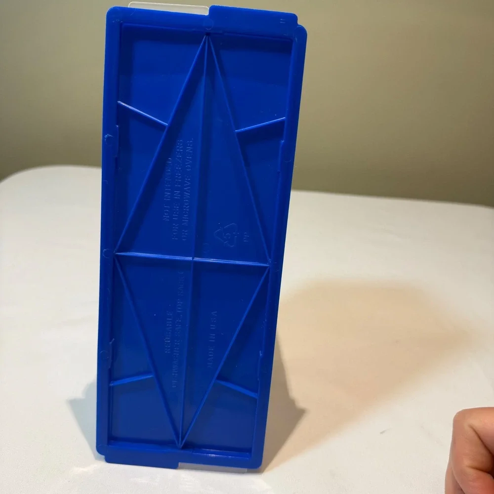 Vintage Kraft Velveeta Cheese Storage Container and 8oz Cheese Cuber Set Blue